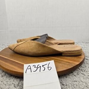 Birdies Womens 9.5 The Swan Mule Camel Tan Suede Slip On Pointed Toe Casual Flat